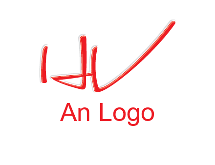 abstract stroke letter HV