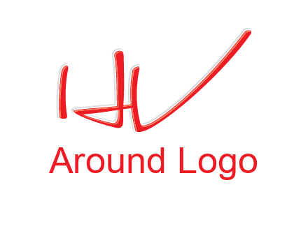 abstract stroke letter HV