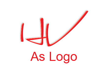abstract stroke letter HV