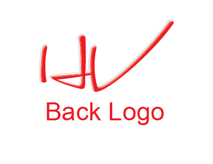 abstract stroke letter HV