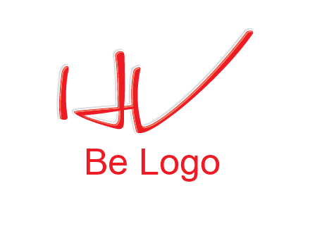 abstract stroke letter HV