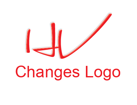 abstract stroke letter HV