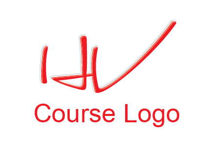 abstract stroke letter HV