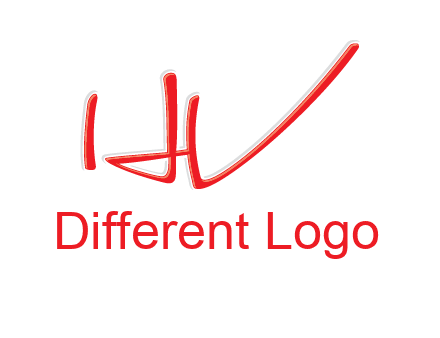 abstract stroke letter HV