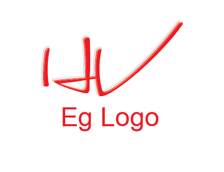 abstract stroke letter HV