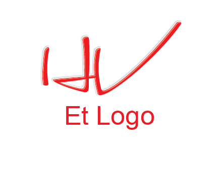 abstract stroke letter HV