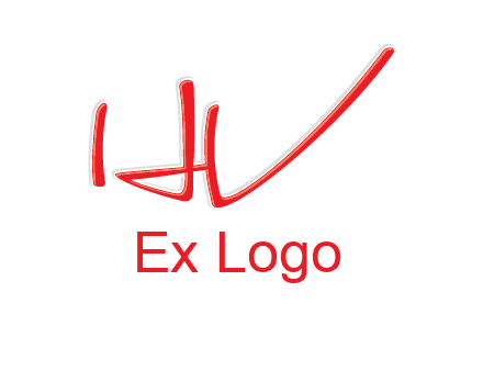 abstract stroke letter HV