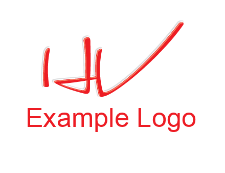 abstract stroke letter HV