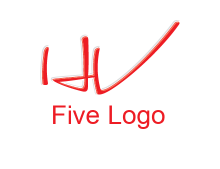 abstract stroke letter HV