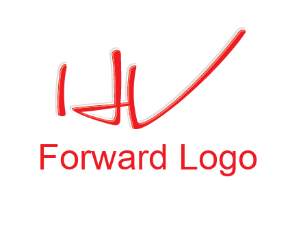 abstract stroke letter HV