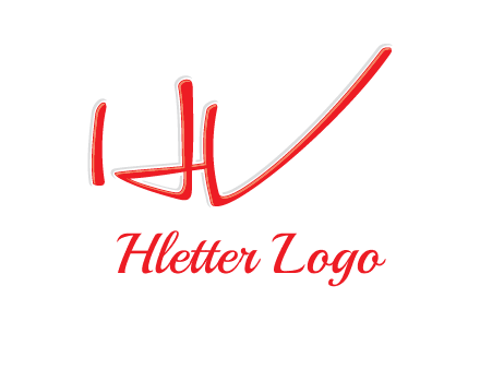 abstract stroke letter HV