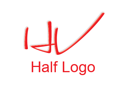 abstract stroke letter HV