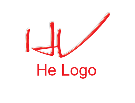 abstract stroke letter HV