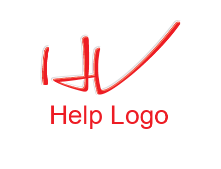 abstract stroke letter HV