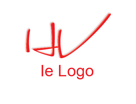 abstract stroke letter HV