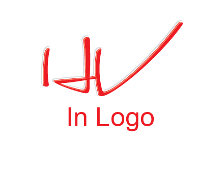 abstract stroke letter HV
