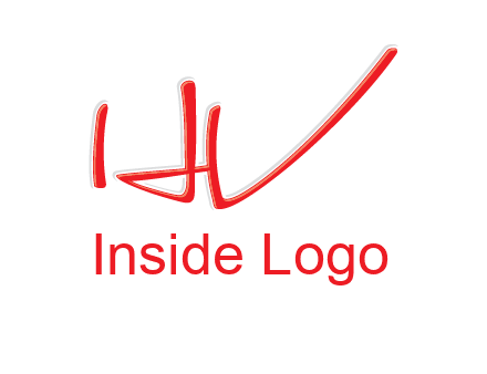 abstract stroke letter HV