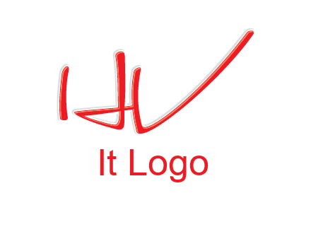 abstract stroke letter HV