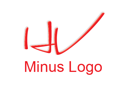 abstract stroke letter HV