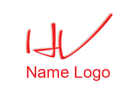 abstract stroke letter HV