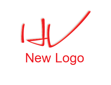 abstract stroke letter HV
