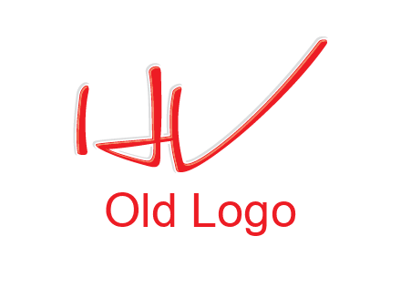 abstract stroke letter HV