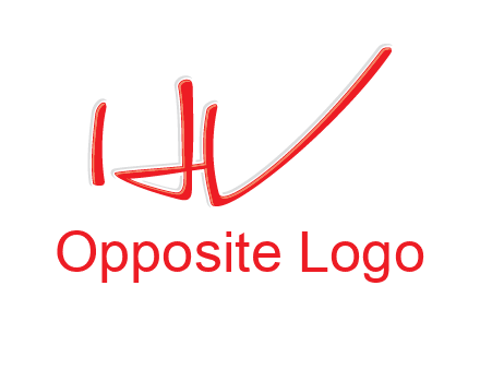 abstract stroke letter HV