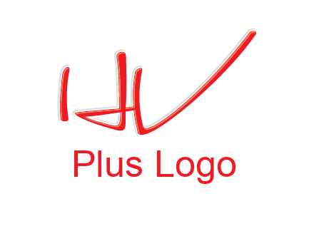 abstract stroke letter HV