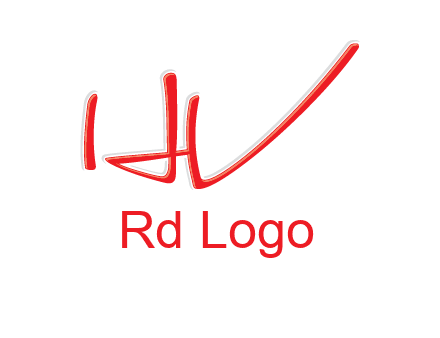 abstract stroke letter HV