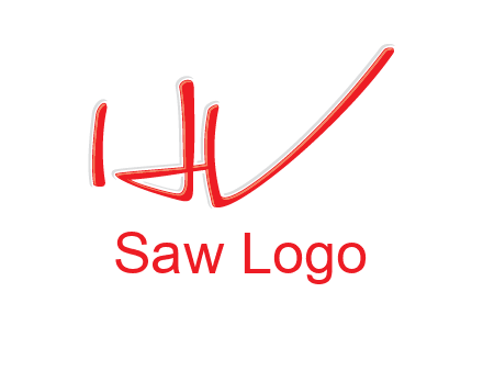 abstract stroke letter HV