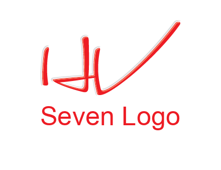 abstract stroke letter HV