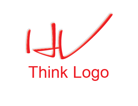 abstract stroke letter HV
