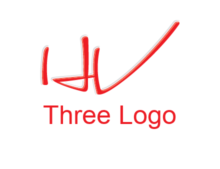 abstract stroke letter HV