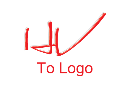 abstract stroke letter HV