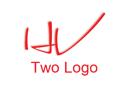 abstract stroke letter HV
