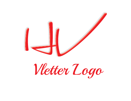 abstract stroke letter HV