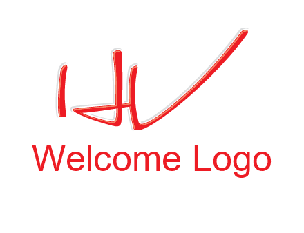 abstract stroke letter HV