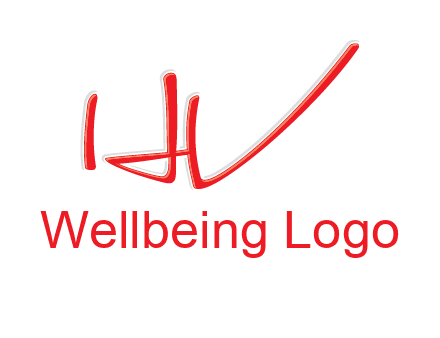 abstract stroke letter HV