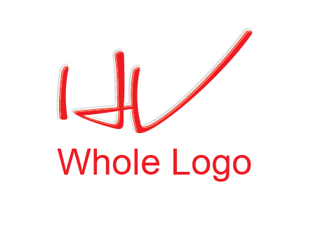 abstract stroke letter HV