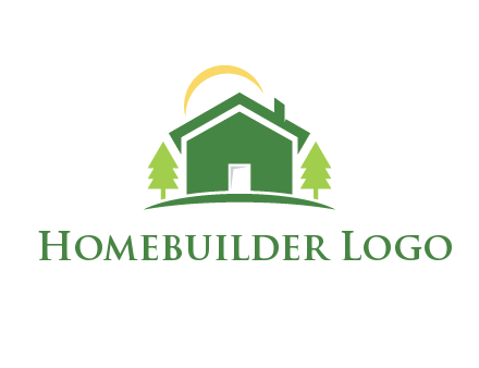 sun above house and trees