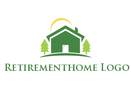 sun above house and trees