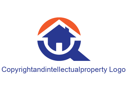 negative spacing arrow in magnifying glass with house