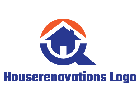 negative spacing arrow in magnifying glass with house