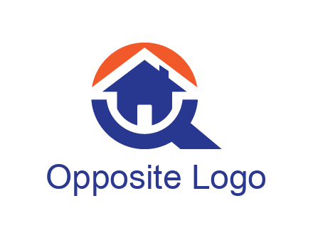 negative spacing arrow in magnifying glass with house