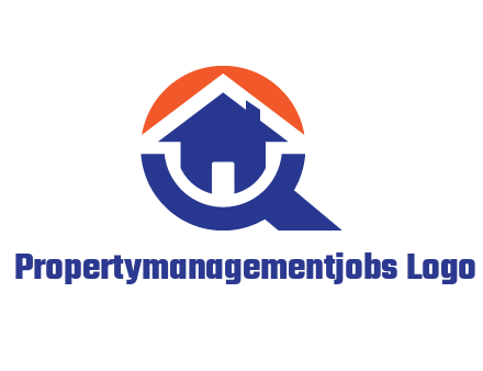 negative spacing arrow in magnifying glass with house