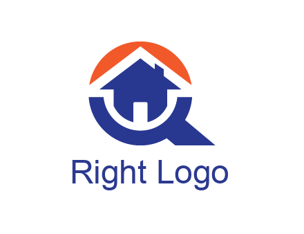 negative spacing arrow in magnifying glass with house