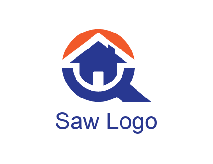 negative spacing arrow in magnifying glass with house