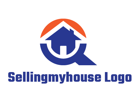 negative spacing arrow in magnifying glass with house