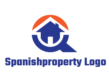 negative spacing arrow in magnifying glass with house