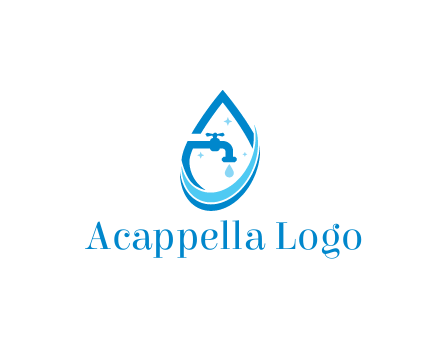 water droplet with tap and swooshes